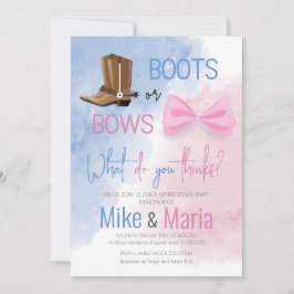 Visa inbjudan för genderna Boots eller Bows