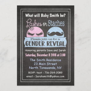 Visa inbjudan för genderna Lash eller Stache