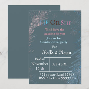 Visa inbjudan om gender på elegant vintertid