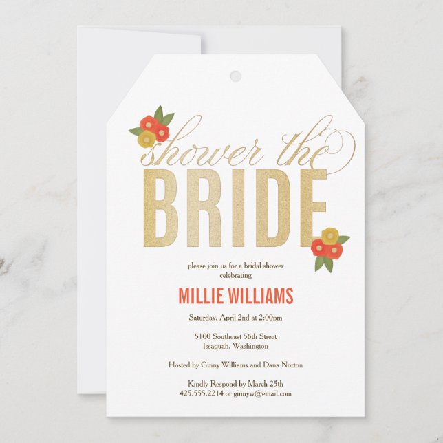 Visa inbjudan till Bride Glitter & Blommigt Shower (Framsida)