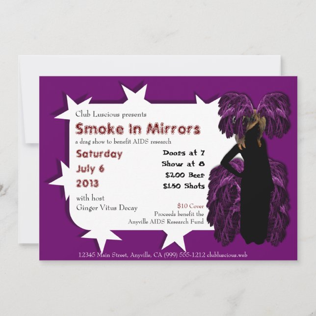 Visa Inbjudningskort för Anpassningsbar med fjäder (Framsida)