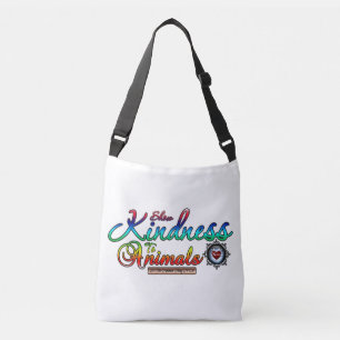 Visa indness to Animals Rainbow Typography Axelväska