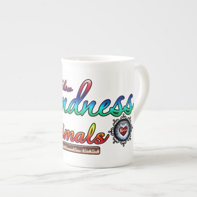 Visa indness to Animals Rainbow Typography Benporslin Mugg (Framsida höger)