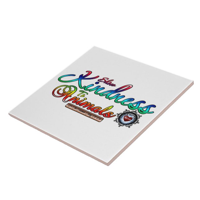 Visa indness to Animals Rainbow Typography Kakelplatta (Sidan)