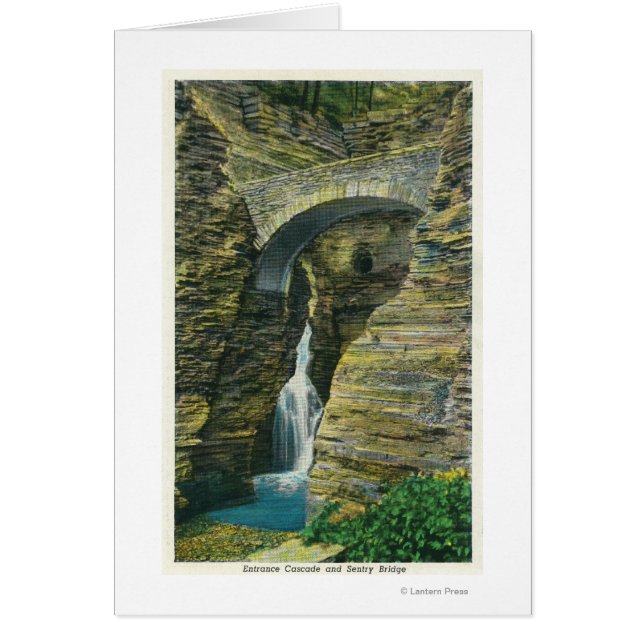 Visa ingångs- och inmatningsbrygga hälsningskort (Framsidan)