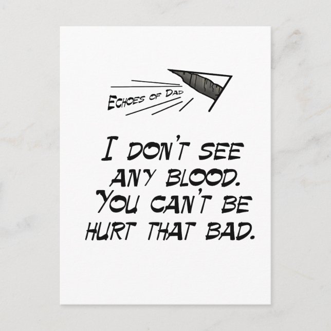 Visa inget blod vykort (Framsida)