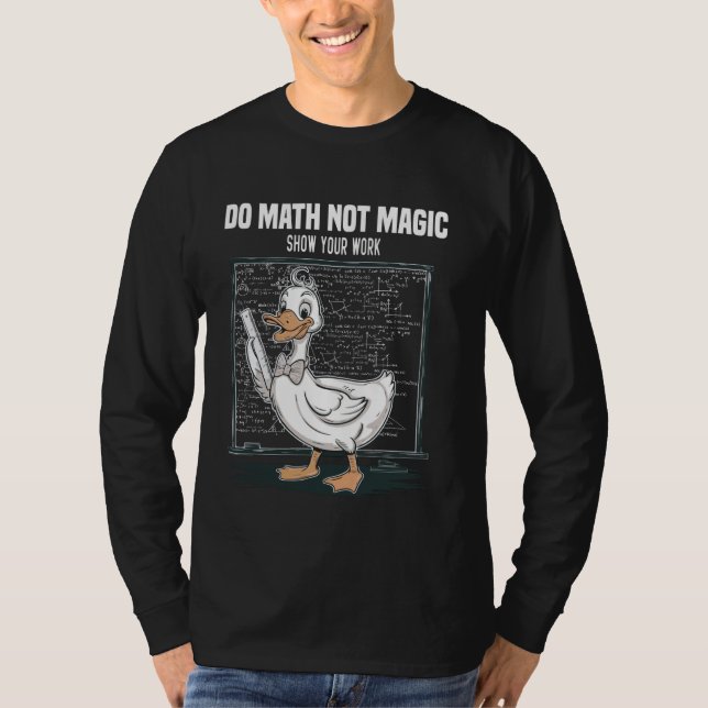 Visa inte magi med din arbetslärare bakåt t shirt (Framsida)