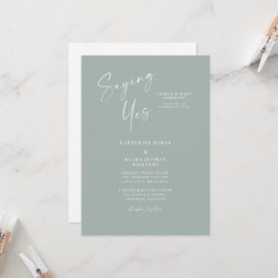 Visa ja Sage Elegant Bride Parents Bröllop Inbjudningar