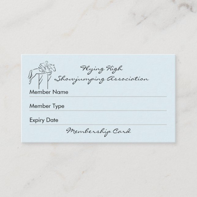 Visa jumperklubbmedlemskap visitkort (Framsida)
