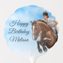 Visa jumping Horse Equestrian Birthday Balloon