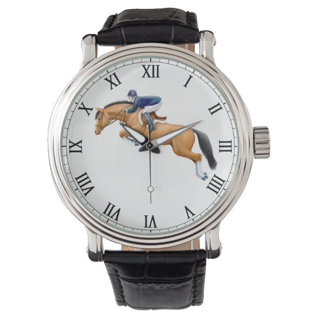 Visa jumping Horse Equestrian Watch Armbandsur (Framsida)