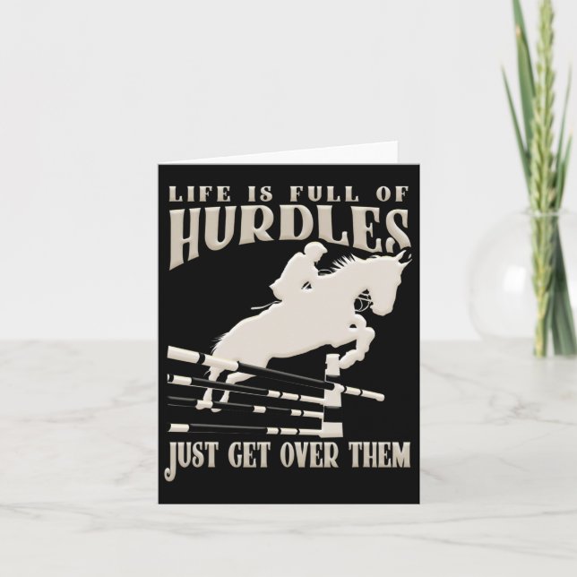 Visa jumping Horse Rider Equestrian Riding Horseba Kort (Framsida)