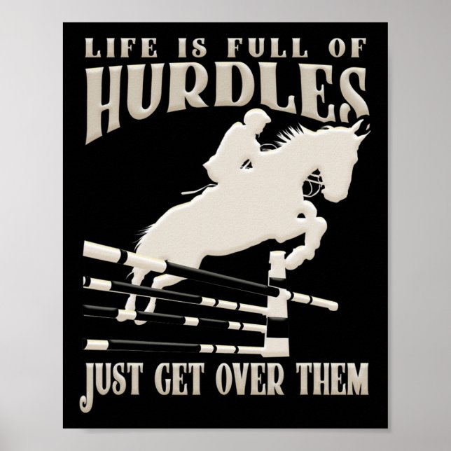 Visa jumping Horse Rider Equestrian Riding Horseba Poster (Framsidan)