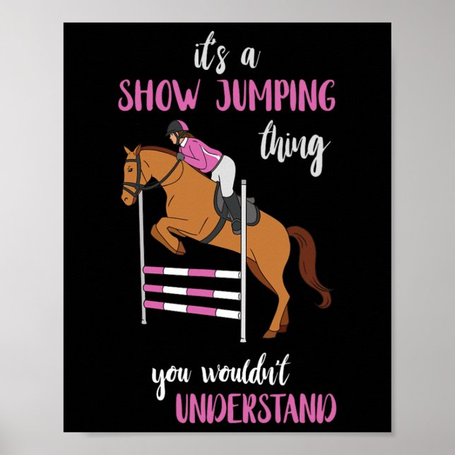 Visa jumping Sak Equestrian Horse Lover Horsebac Poster (Framsidan)