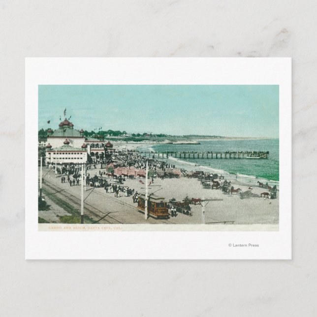 Visa kasino, persiko och pir vykort (Framsida)