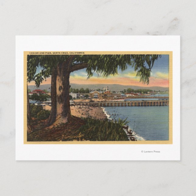 Visa kasino & Pier från en Avstånd Vykort (Framsida)