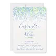 Visa kaskad grönt blå konst bröllop