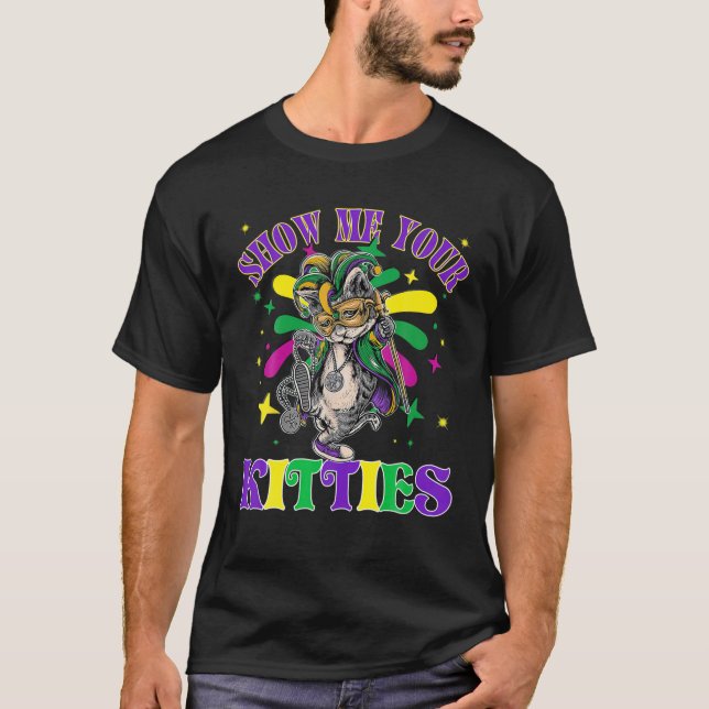 Visa Kattunge Mardi Gras Naughty Mardi Gras T Shirt (Framsida)