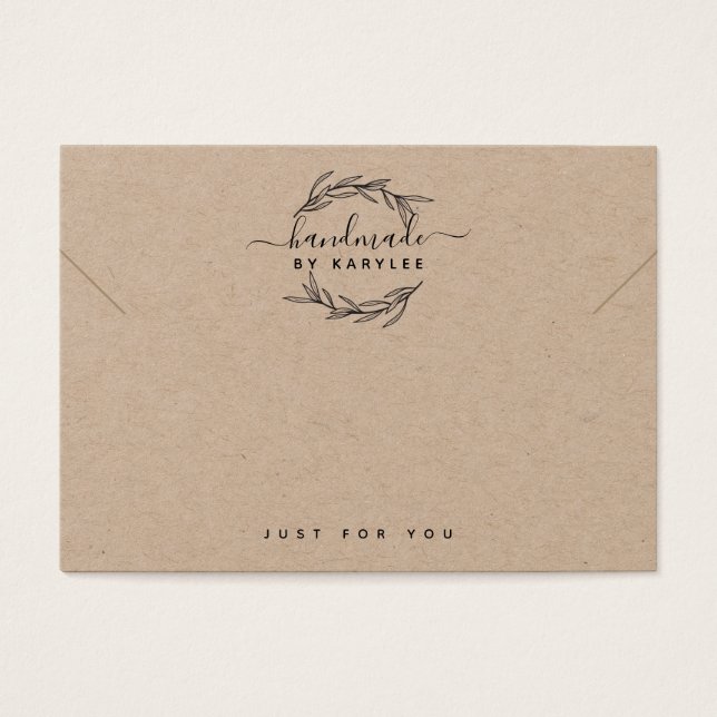 Visa kort för halskedja och armband med lagerblad (Framsidan)