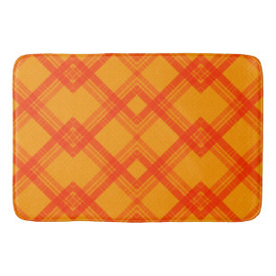 Visa kryssade Lycklig Red & Gult/Orange Checkar Badrumsmatta