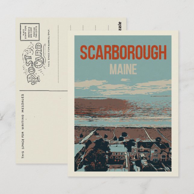 Visa kusten Scarborough Maine USA Vykort (Fram/baksida)