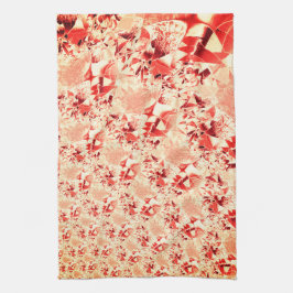 Visa lax till korall med lite ljus och vriden kökshandduk