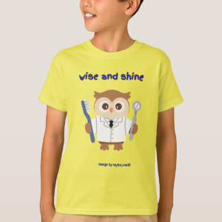 VISA LEENDE Gula uggla tandläkare Pojke kortärmad T Shirt