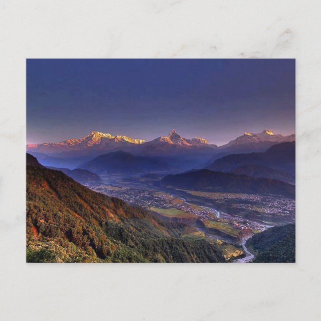 Visa liggande: HIMALAYA POKHARA NEPAL Vykort (Framsida)