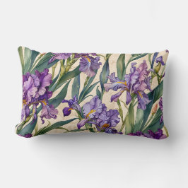 Visa Lila Iris på Ecru-Rullan Lumbarkudde