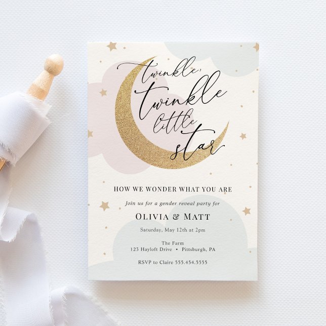 Visa Lilla stjärna för Twinkle-Gender Inbjudningar (Skapare uppladdad)