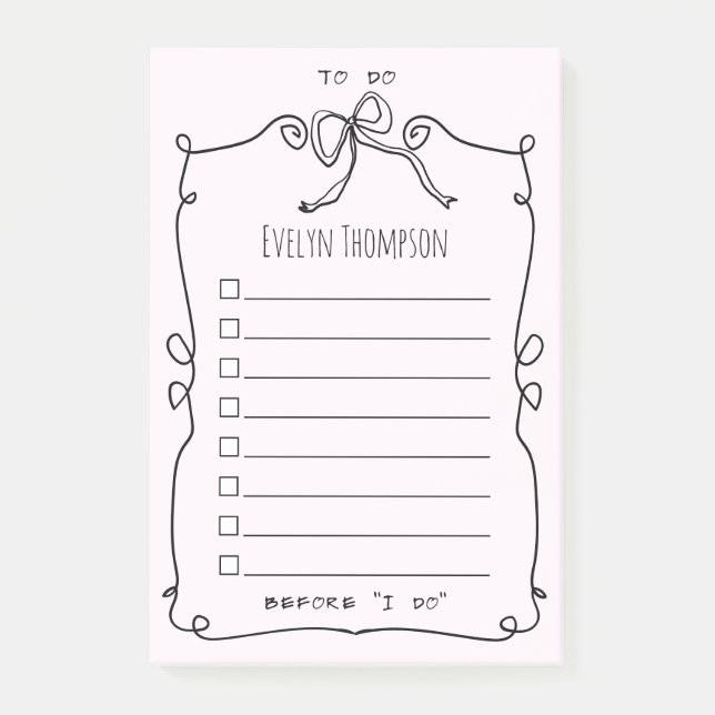 Visa lista över Bröllop Post-it Block (Framsida)