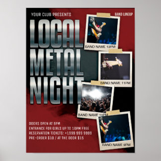 Visa lokalt Metall | Gig | KLUBB | Pub Flyer Poster