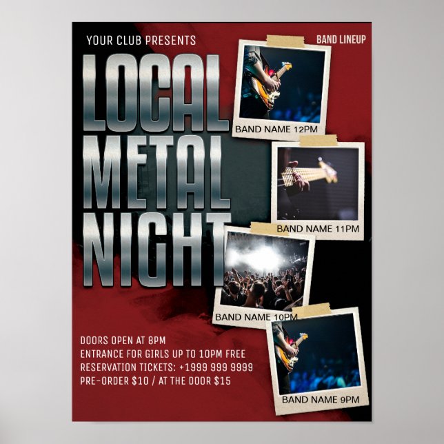 Visa lokalt Metall | Gig | KLUBB | Pub Flyer Poster (Framsidan)