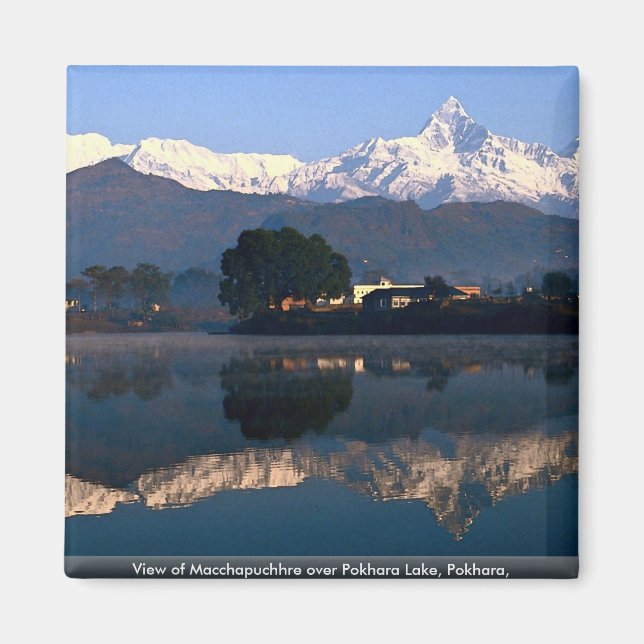 Visa Macchapuchre över Pokhara Sjö, Pokhara, Magnet (Framsidan)