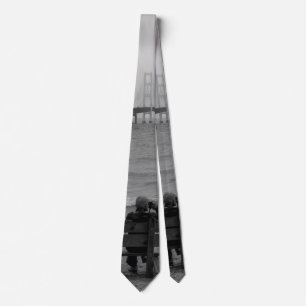 Visa Mackinac Bridge Grayscale Neck Tie Slips