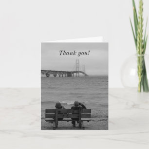 Visa Mackinac Bridge Grayscale-tackkort Tack Kort