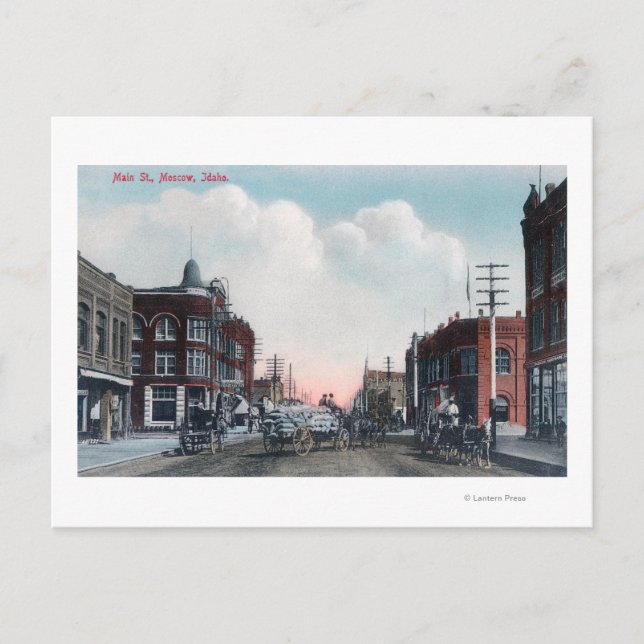 Visa Main Street and Horse Carriages Vykort (Framsida)