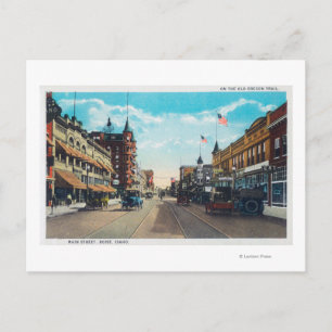 Visa Main Street med Model-T Ford Cars Vykort