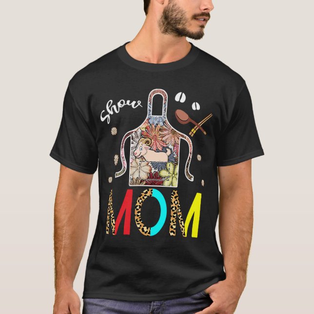 Visa Mamma Goat Leopard Blommigt Apron Cook Farmer T Shirt (Framsida)