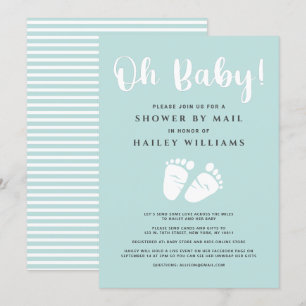 Visa med Mail Oh Baby Feet Light Mint White Inbjudningar
