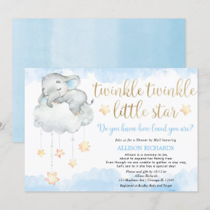 Visa med mail Twinkle twinkle Little star blue Inbjudningar