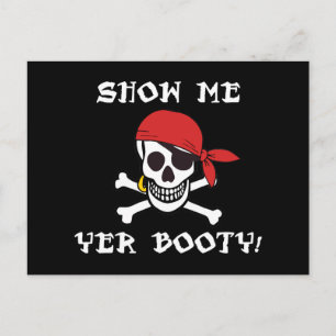 Visa mig din röv - Roligt vuxet Jolly Roger-humor Vykort