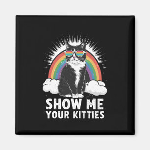 Visa Mig Dina Katter Roligt Lesbisk Gay Pride HBT Magnet