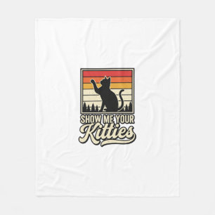 Visa Mig Dina Kattungar Vintage Kattälskare Design Fleecefilt