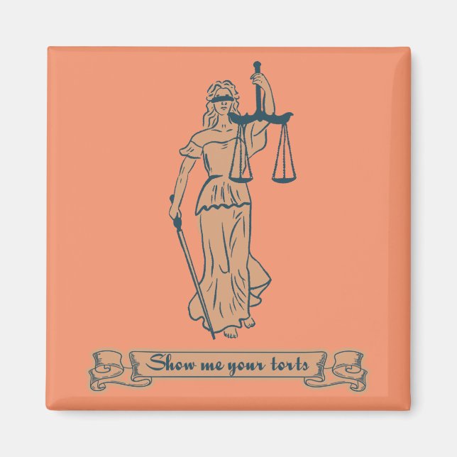 Visa Mig Dina Skadestånd - Lady Justice Magnet (Framsidan)