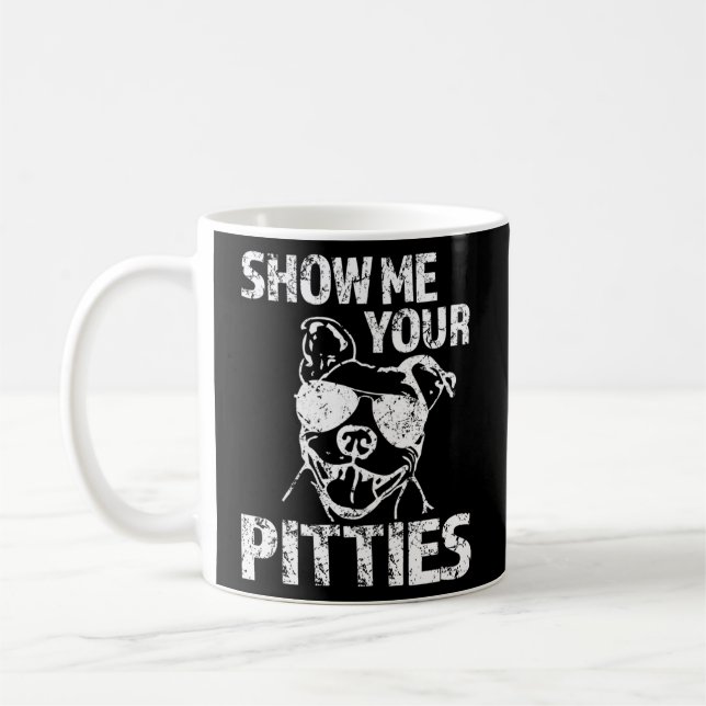 Visa mig dina trosor Pit Bull Dog Kaffemugg (Vänster)