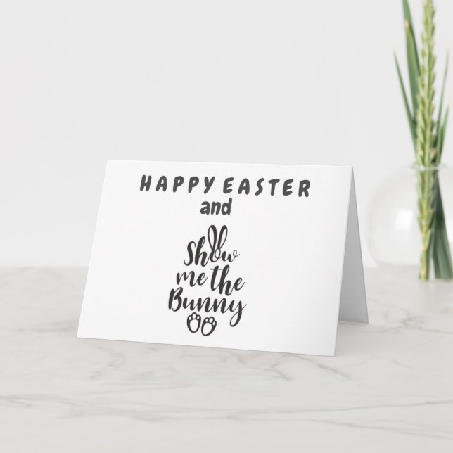 VISA MIG PÅ KANINEN/KANINHOPP **GLAD PÅSK** KORT (Framsida)