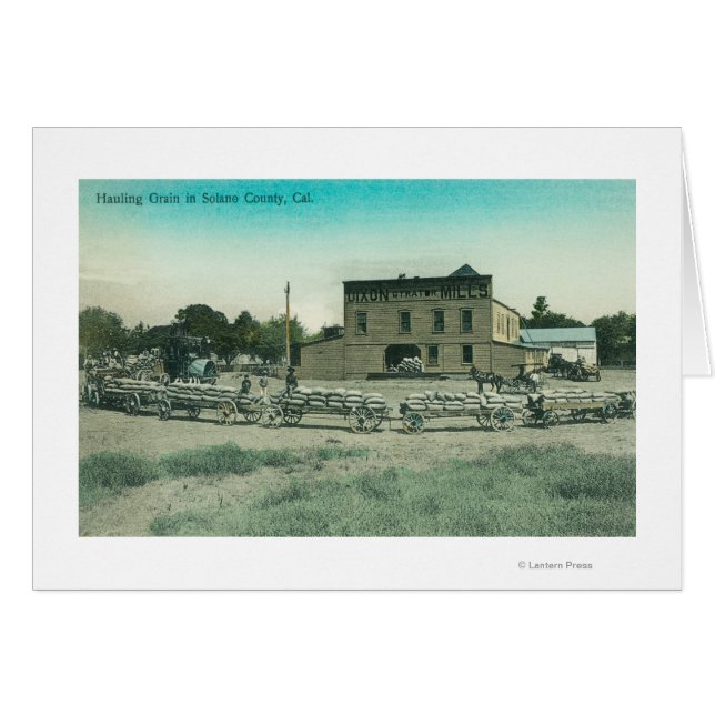 Visa Millers Hauling Grain till Mill Hälsningskort (Framsidan Horizontal)