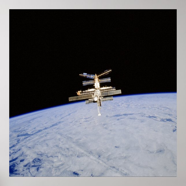 Visa Mir Space Station från Shuttle Atlantis Poster (Framsidan)