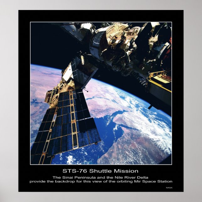 Visa Mir Space Station över Sinai Peninsula Poster (Framsidan)